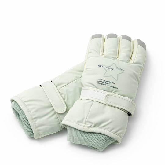 Winter Puffer Gloves – Light Green (Unisex)