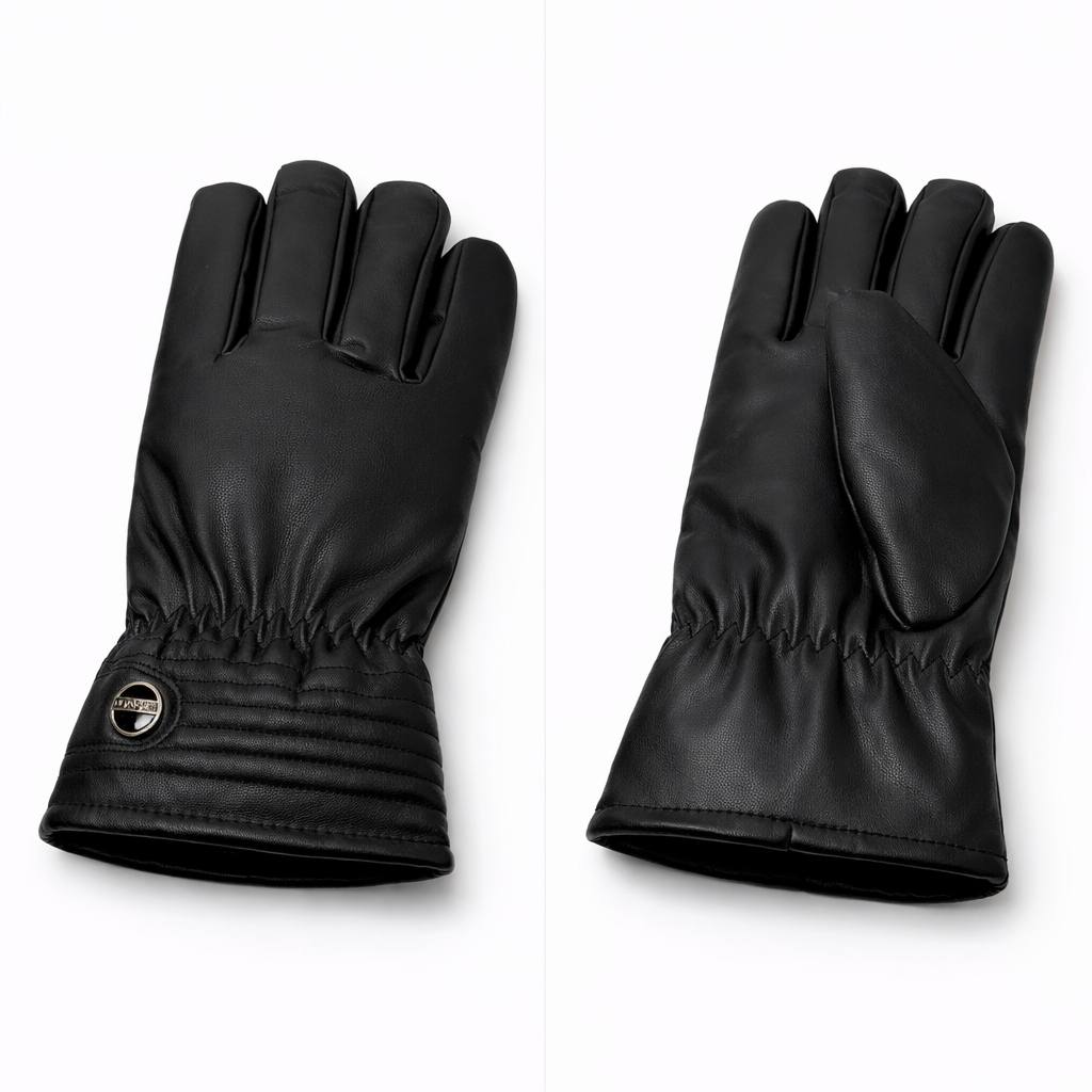 Classic Leather Winter Gloves – Black (Unisex)