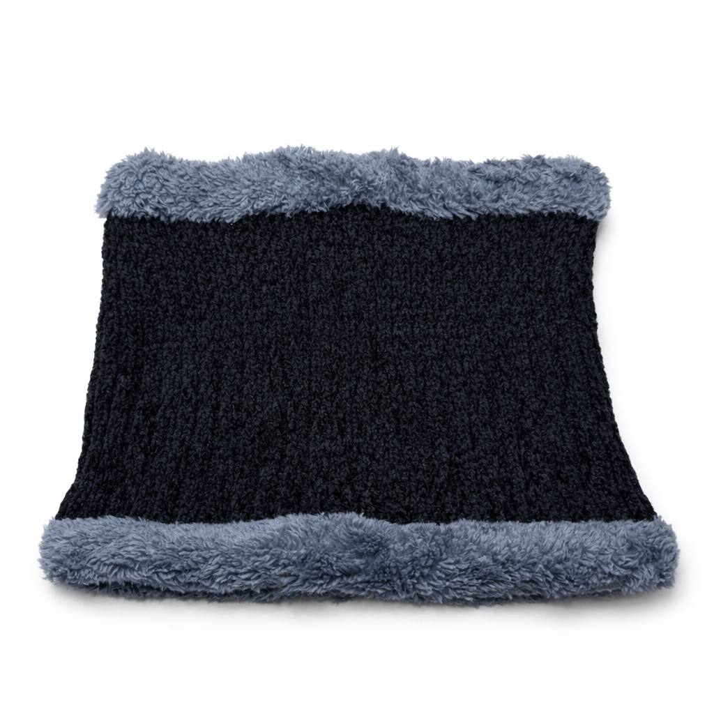 Winter Knit Neck Warmer – Black & Grey (Unisex)