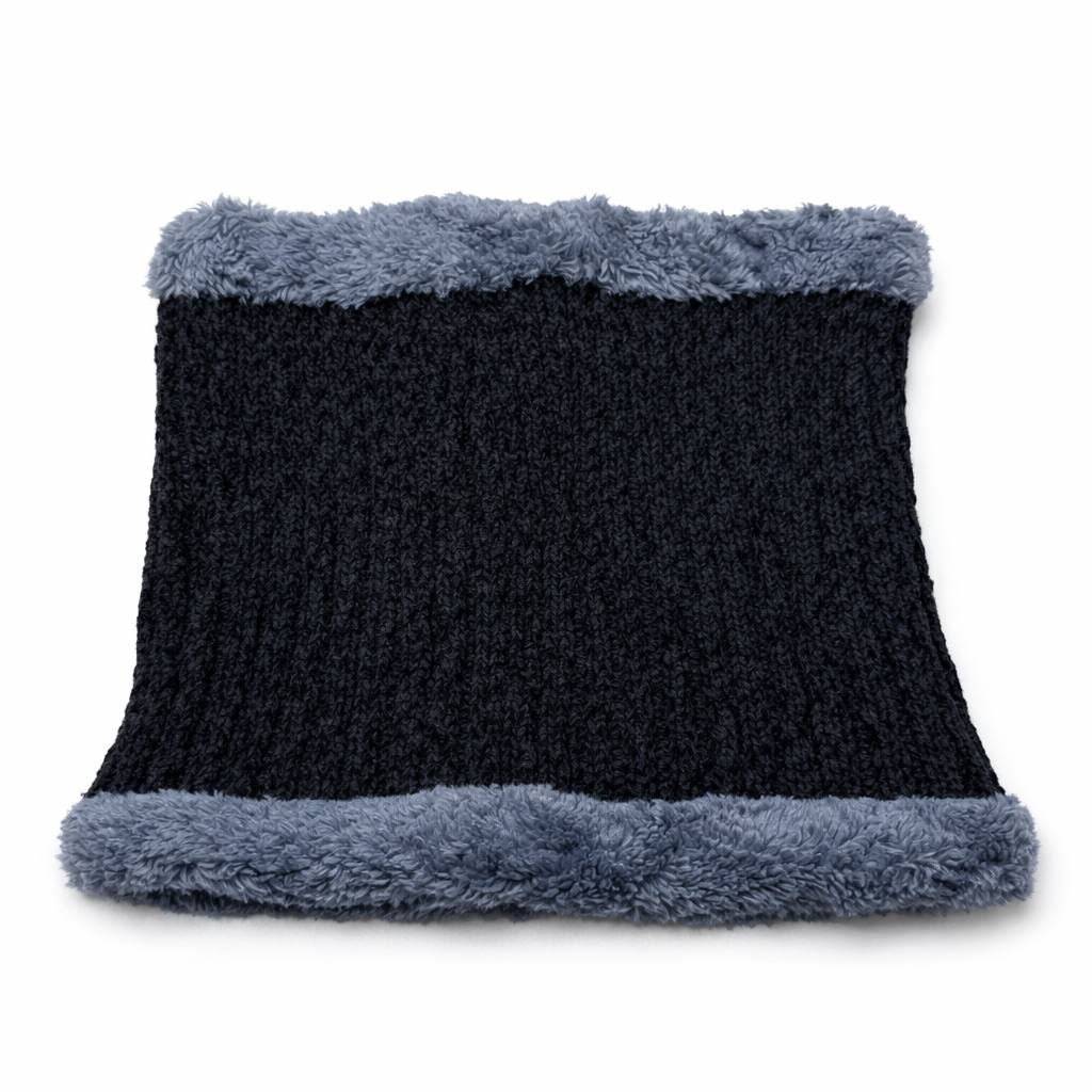 Winter Knit Neck Warmer – Black & Grey (Unisex)