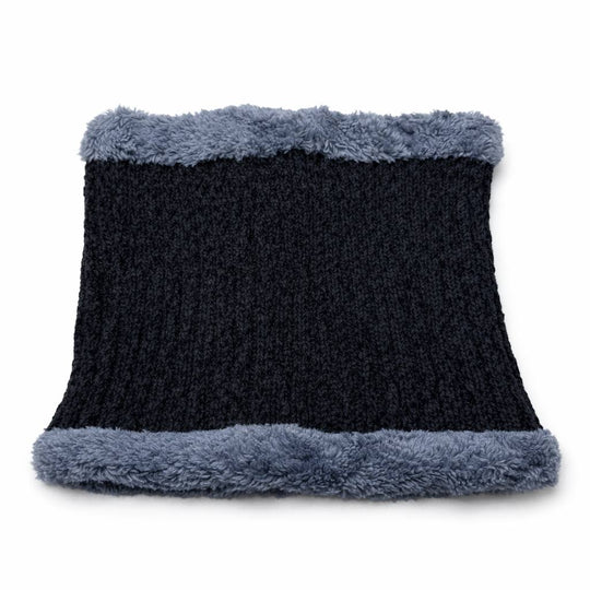 Winter Knit Neck Warmer – Black & Grey (Unisex)