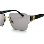 Miu Miu MU 04RS Rimless Oversized Sunglasses – Gradient Grey
