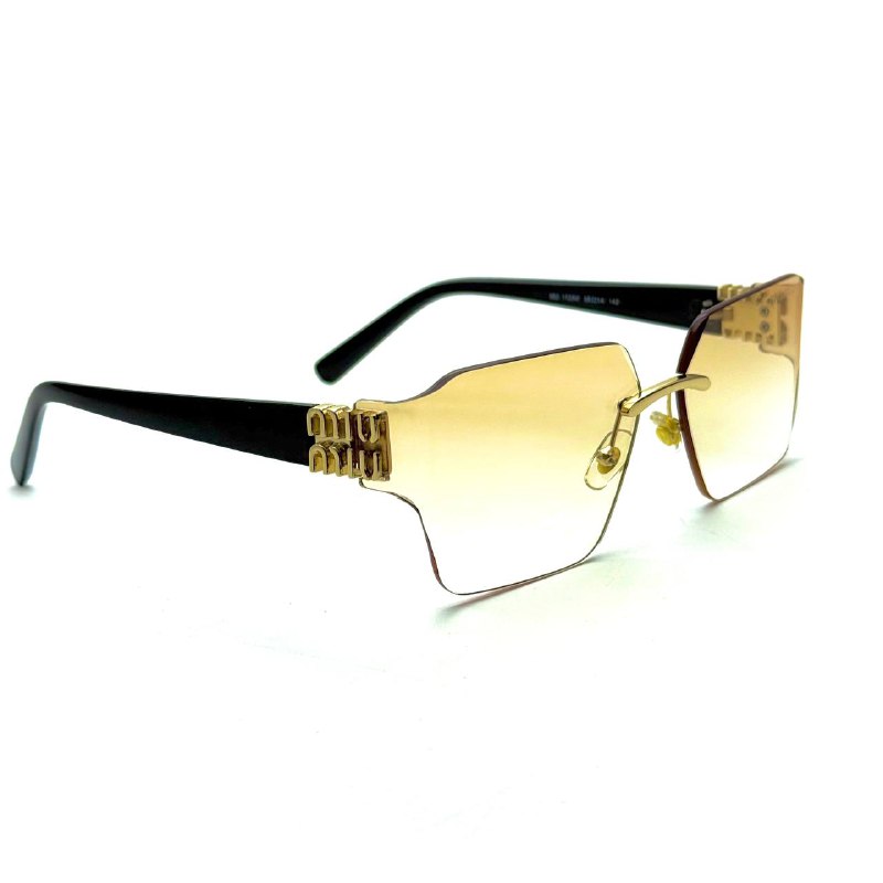 Miu Miu MU 04RS Rimless Oversized Sunglasses – Gradient Yellow