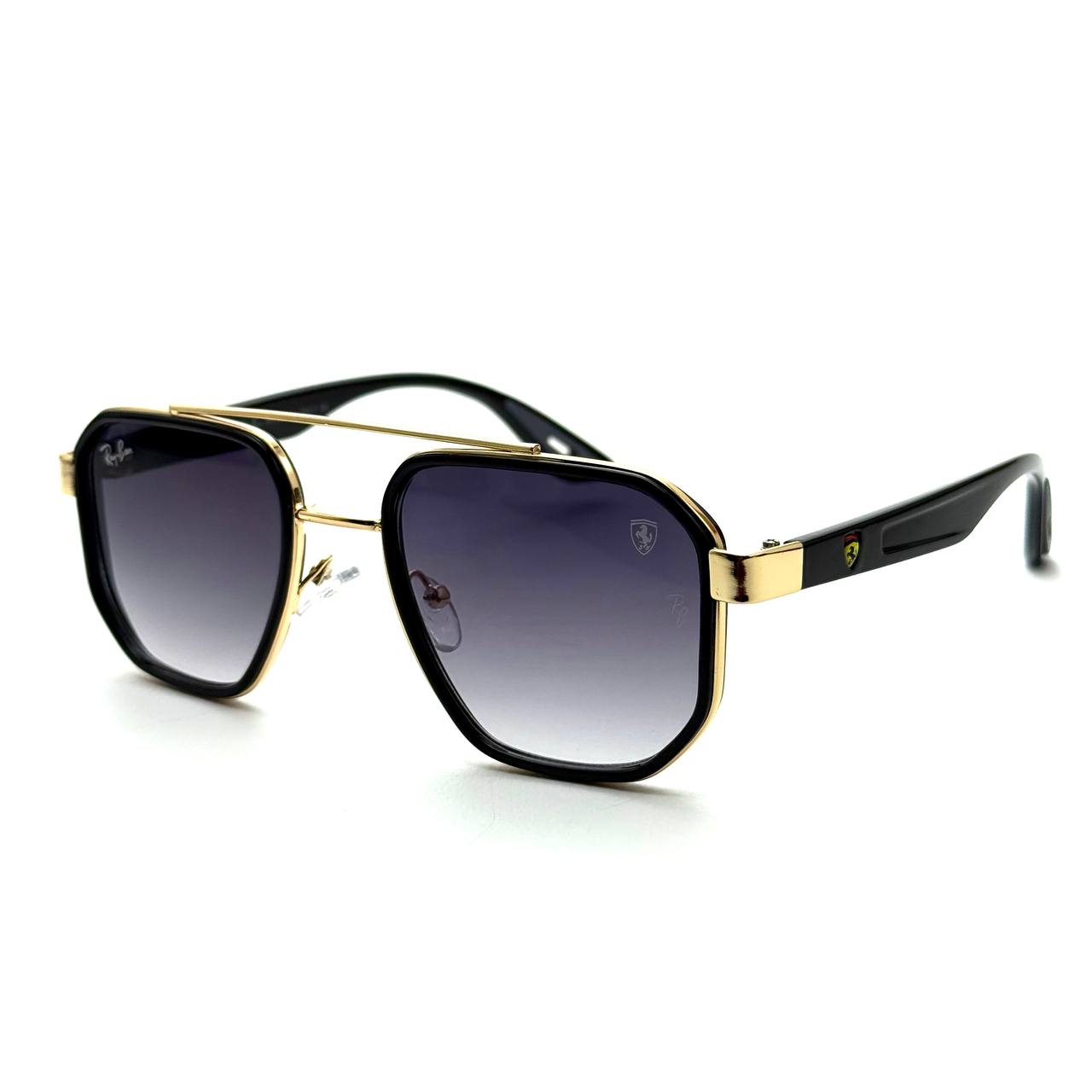 Ray-Ban Ferrari RB3675M Sunglasses – Black & Gold Frame / Blue Gradient Lens