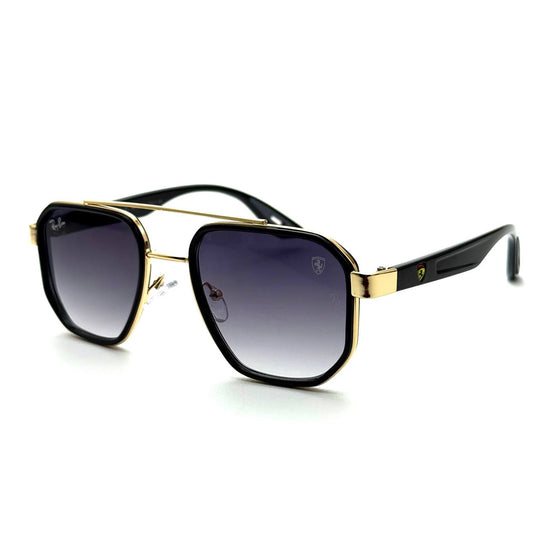 Ray-Ban Ferrari RB3675M Sunglasses – Black & Gold Frame / Blue Gradient Lens