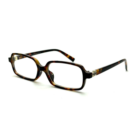 Miu Miu Rectangular Regard – Tortoise Frame / Clear Lenses
