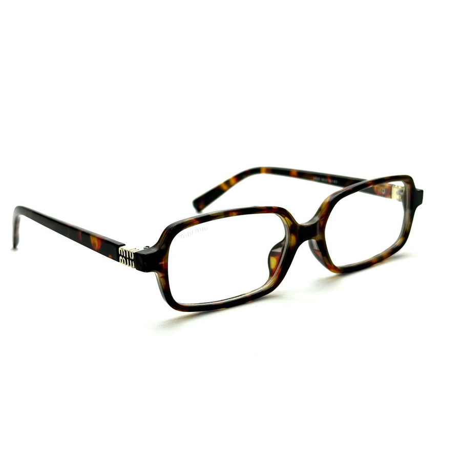 Miu Miu Rectangular Regard – Tortoise Frame / Clear Lenses