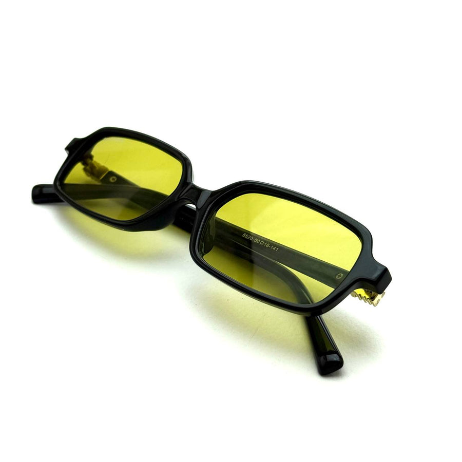 Miu Miu Rectangular Regard - Black Frame Yellow Lens