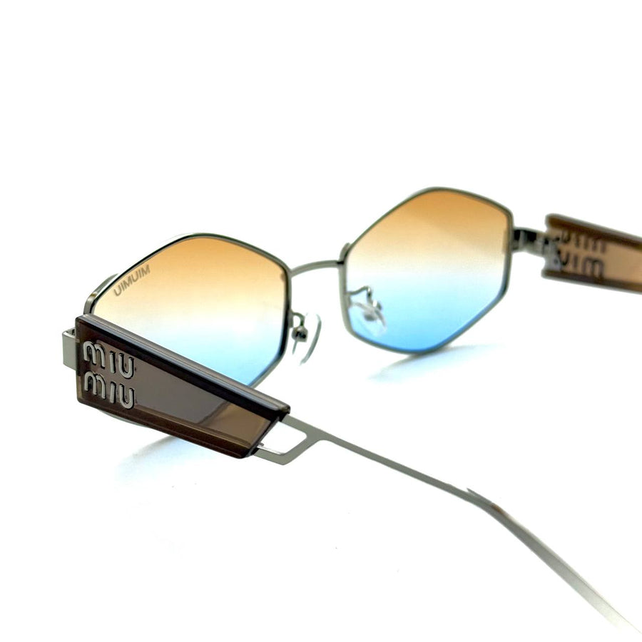 Miu Miu Gradient Blue-Orange Hex Sunglasses