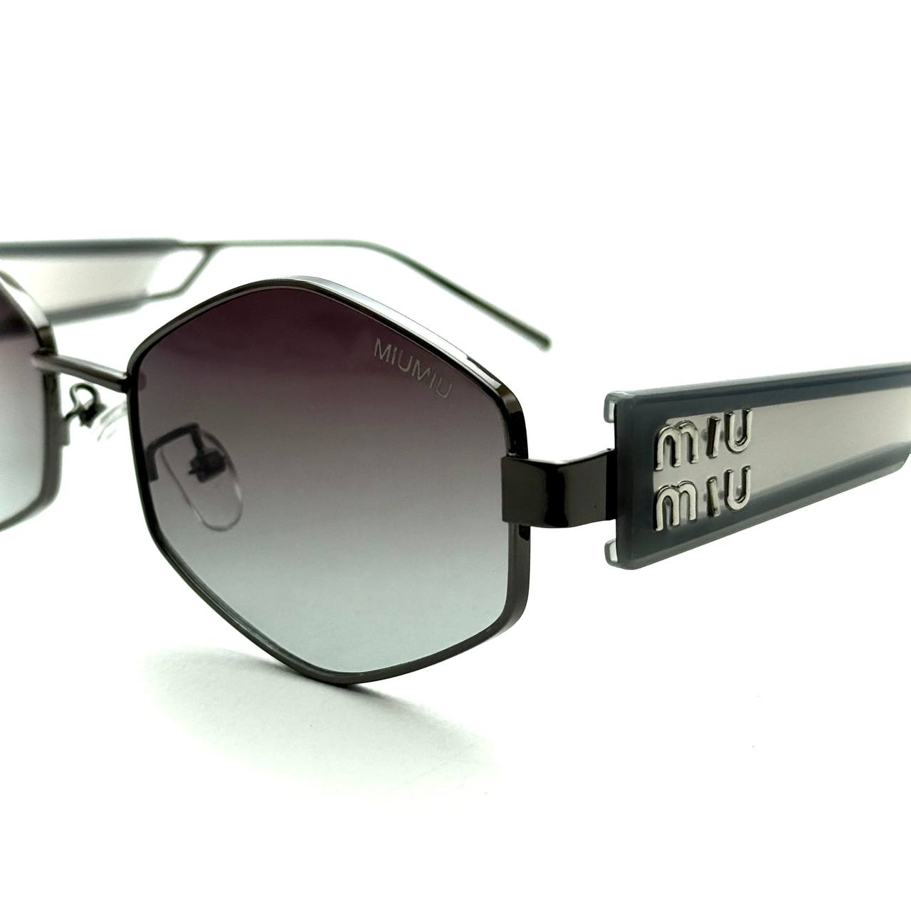 Miu Miu - Grey Gradient Hex Sunglasses