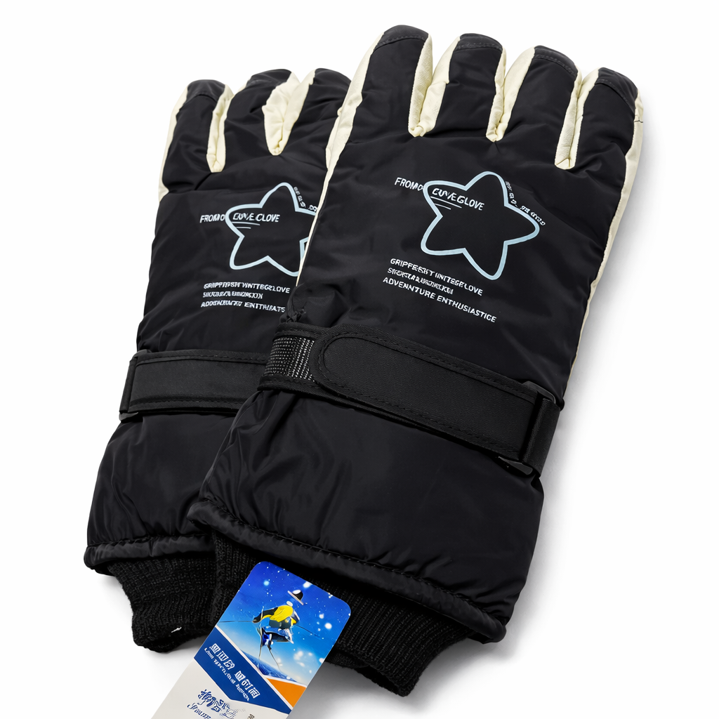 Winter Puffer Gloves – Black (Unisex)