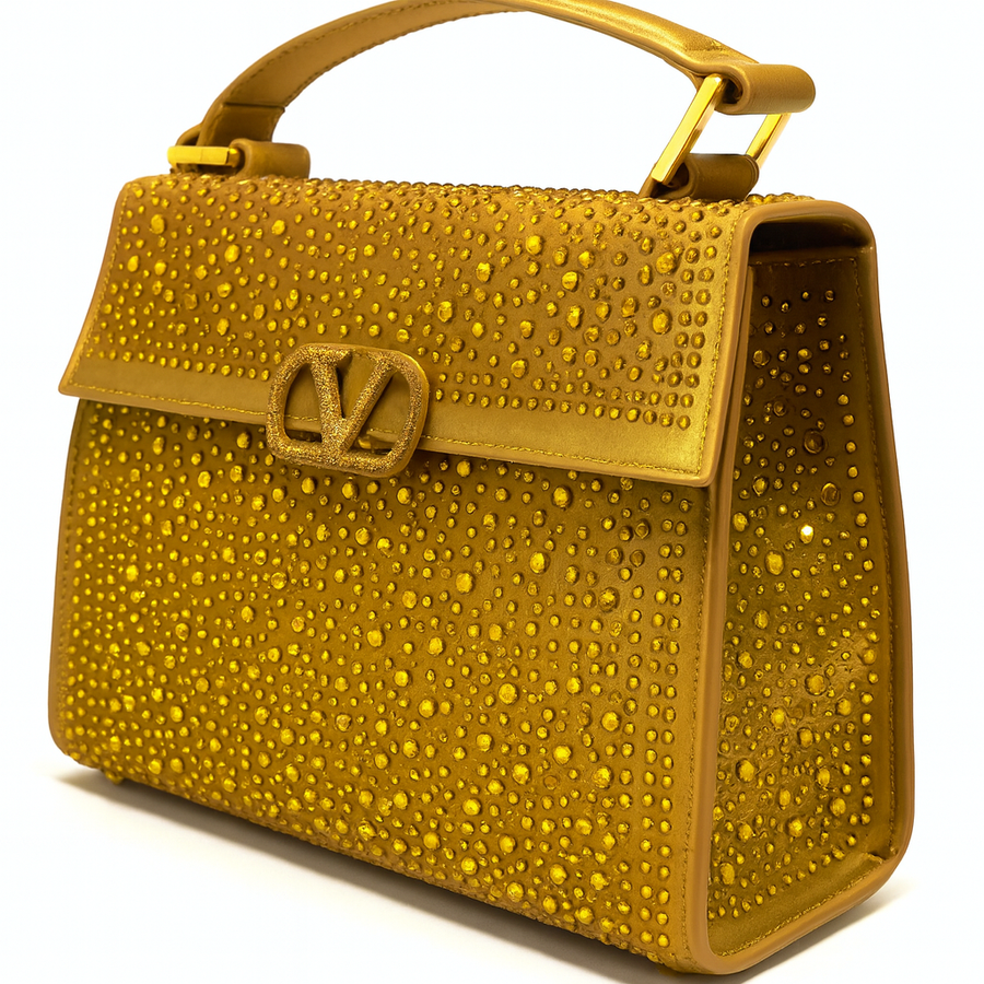 LV Vuitton Capucines Bag - Crystal Gold