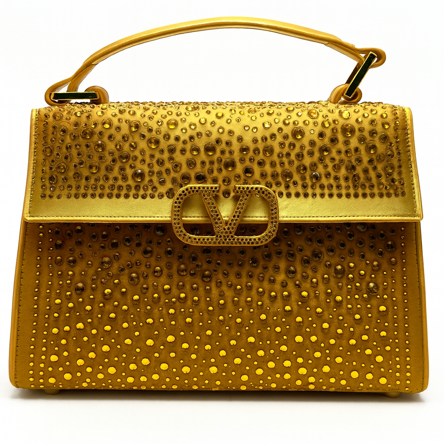 LV Vuitton Capucines Bag - Crystal Gold