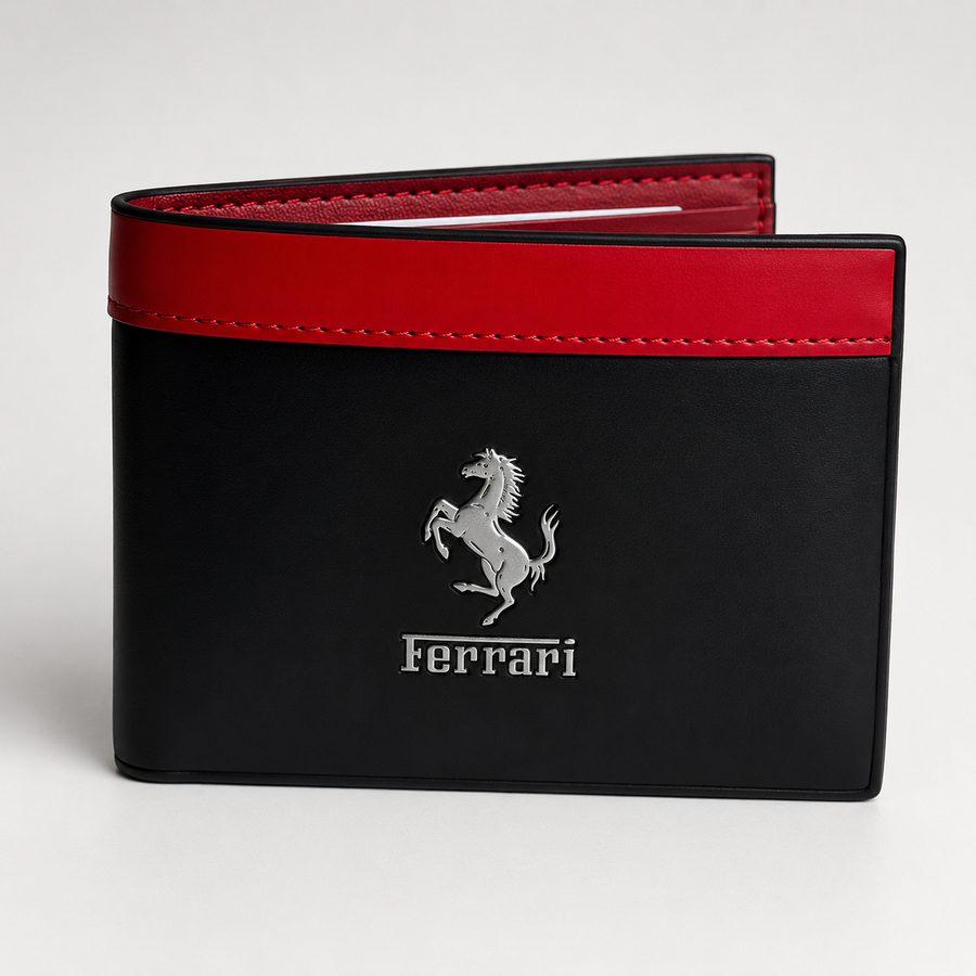 Ferrari Bifold Wallet – Black Red