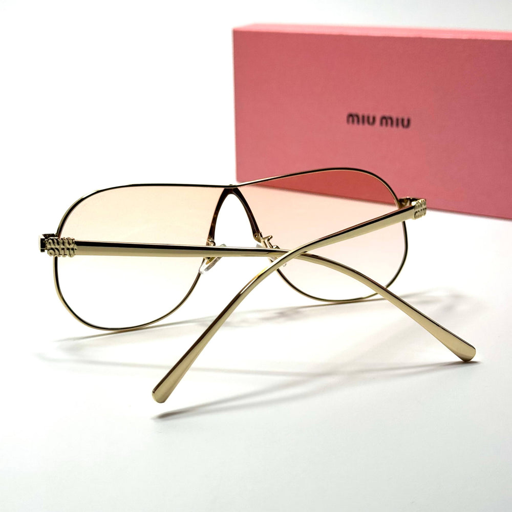 Miu Miu Aviator SMU64Z – Gold Pink