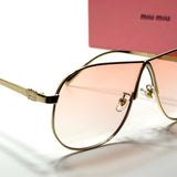 Miu Miu Aviator SMU64Z – Gold Pink