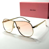 Miu Miu Aviator SMU64Z – Gold Pink