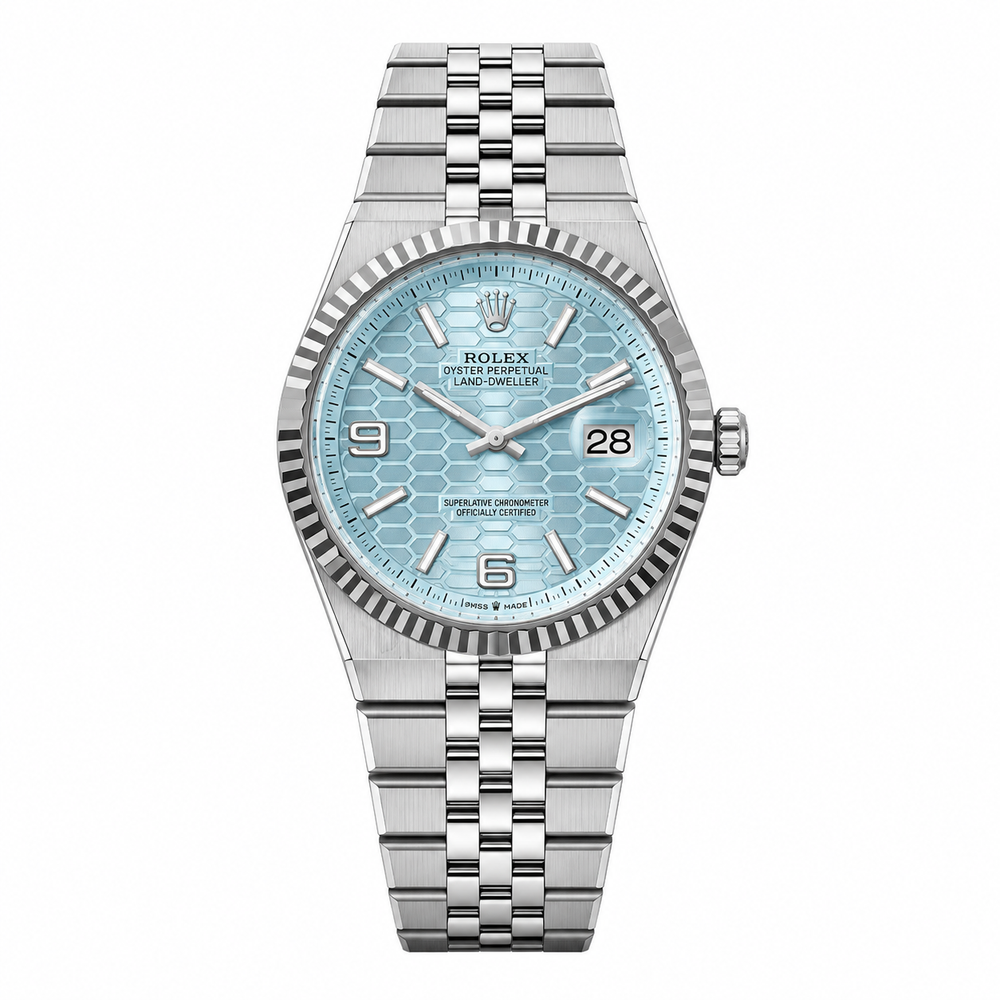 Rolex Land-Dweller – Silver Ice Blue