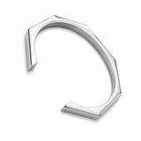 Geometric Open Cuff Bracelet – Silver