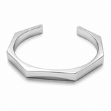 Geometric Open Cuff Bracelet – Silver