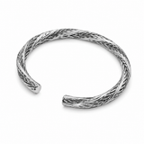 Silver Braided Cuff Bracelet - Silver