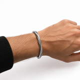 Silver Braided Cuff Bracelet - Silver