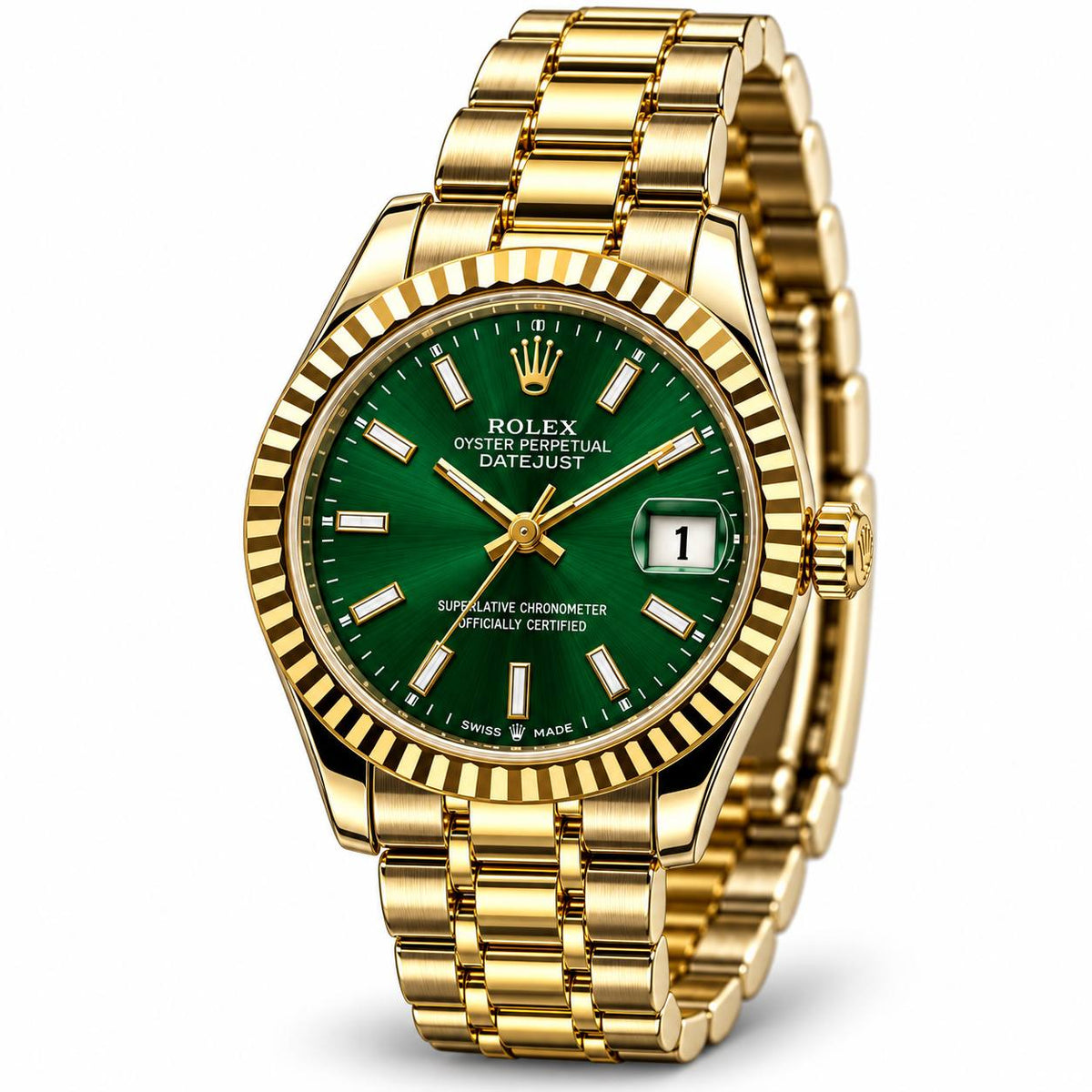 Rolex Datejust – Gold Green Dial
