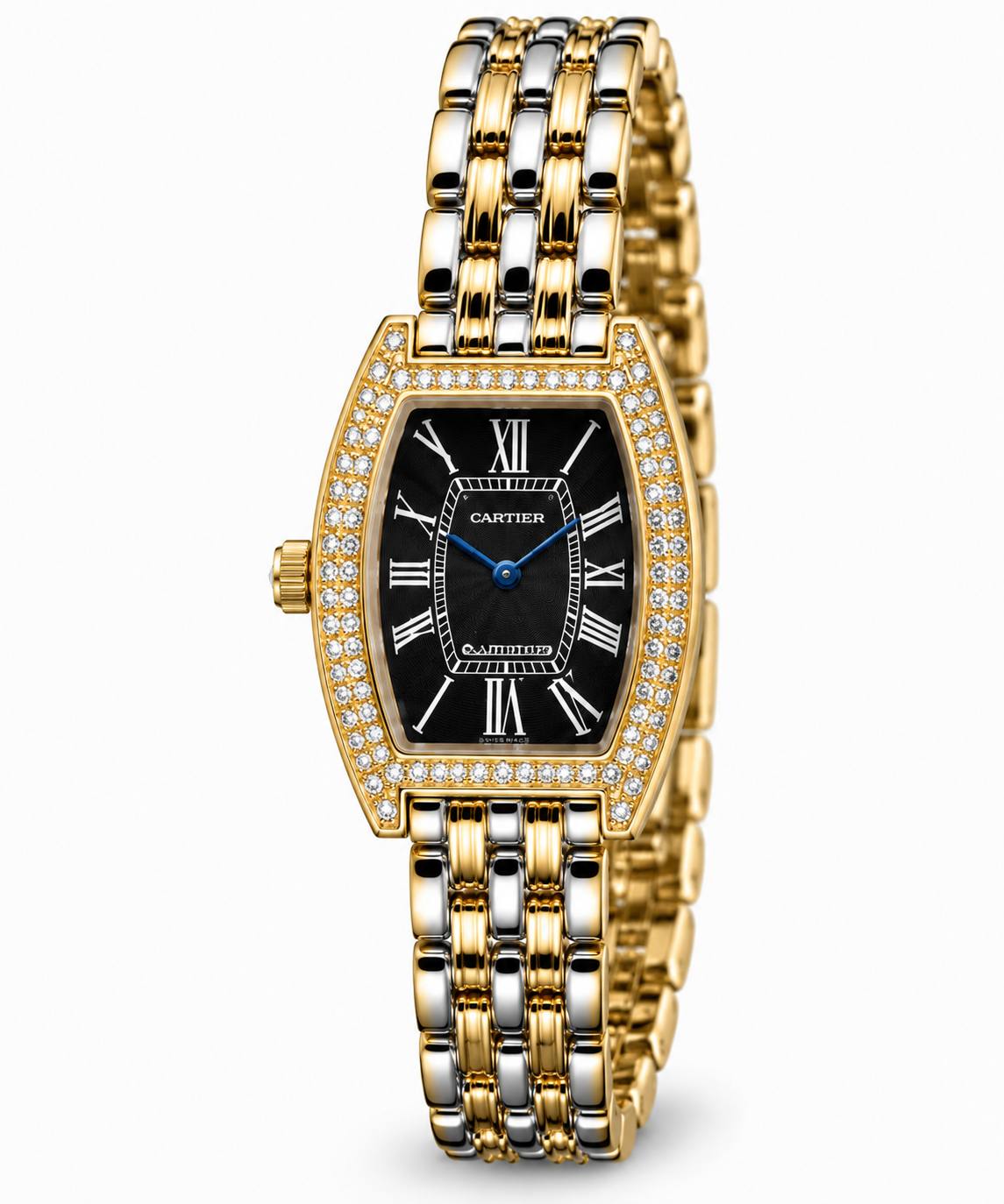 Cartier Tonneau – Two Tone Black Diamond