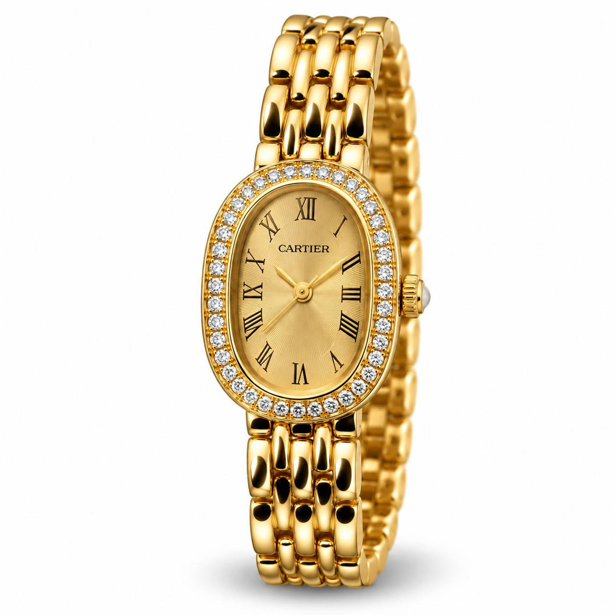 Cartier Baignoire – Gold Diamond Bezel