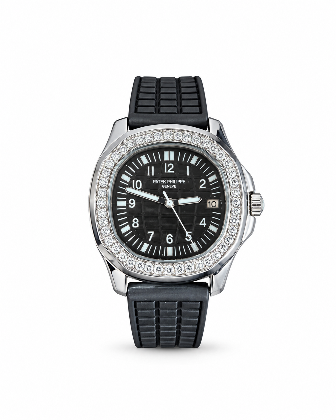 Patek Philippe Aquanaut – Black Silver Diamond Bezel