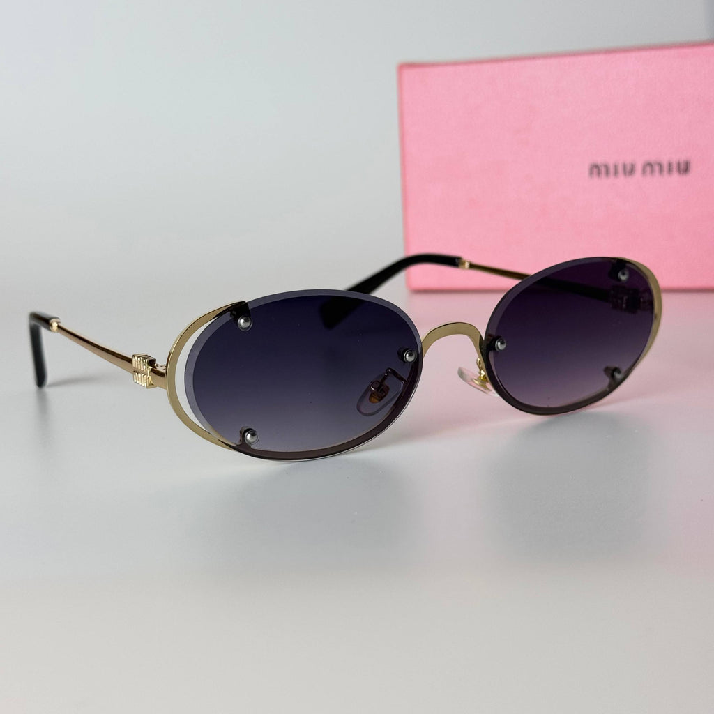 Miu Miu Oval Rimless - Gold Violet