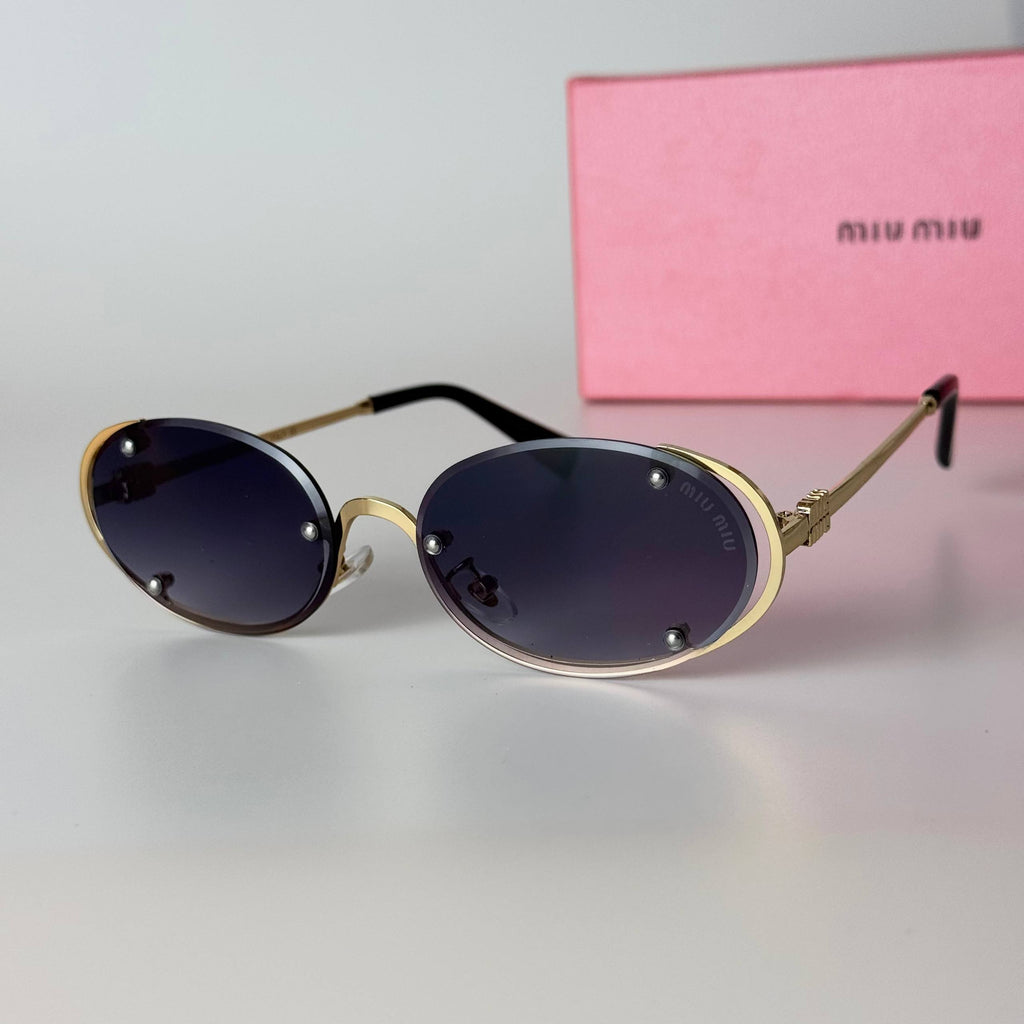Miu Miu Oval Rimless - Gold Violet