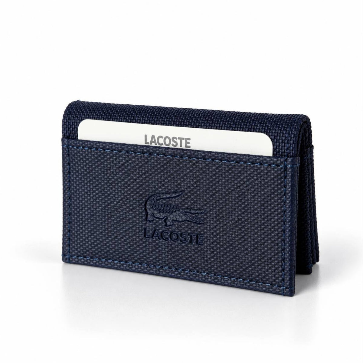 Lacoste Piqué Card Holder – Navy Blue