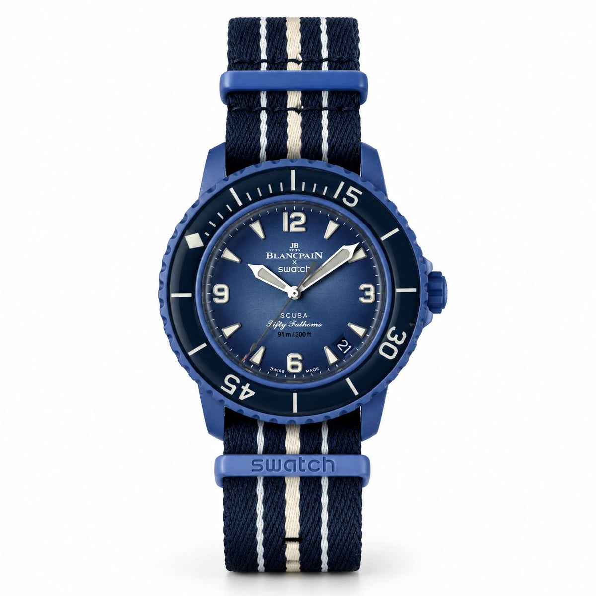 Blancpain x Swatch Scuba Fifty Fathoms Atlantic Ocean SO35A100 – Navy Blue