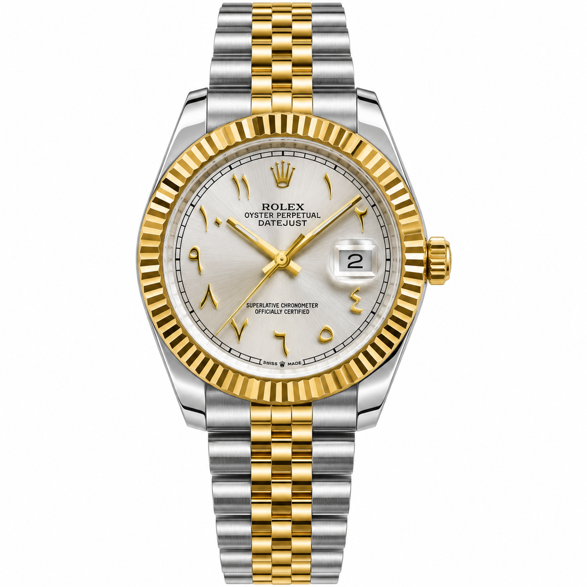 Rolex Oyster Perpetual Datejust – Two-Tone Silver Dial Arabic Numerals