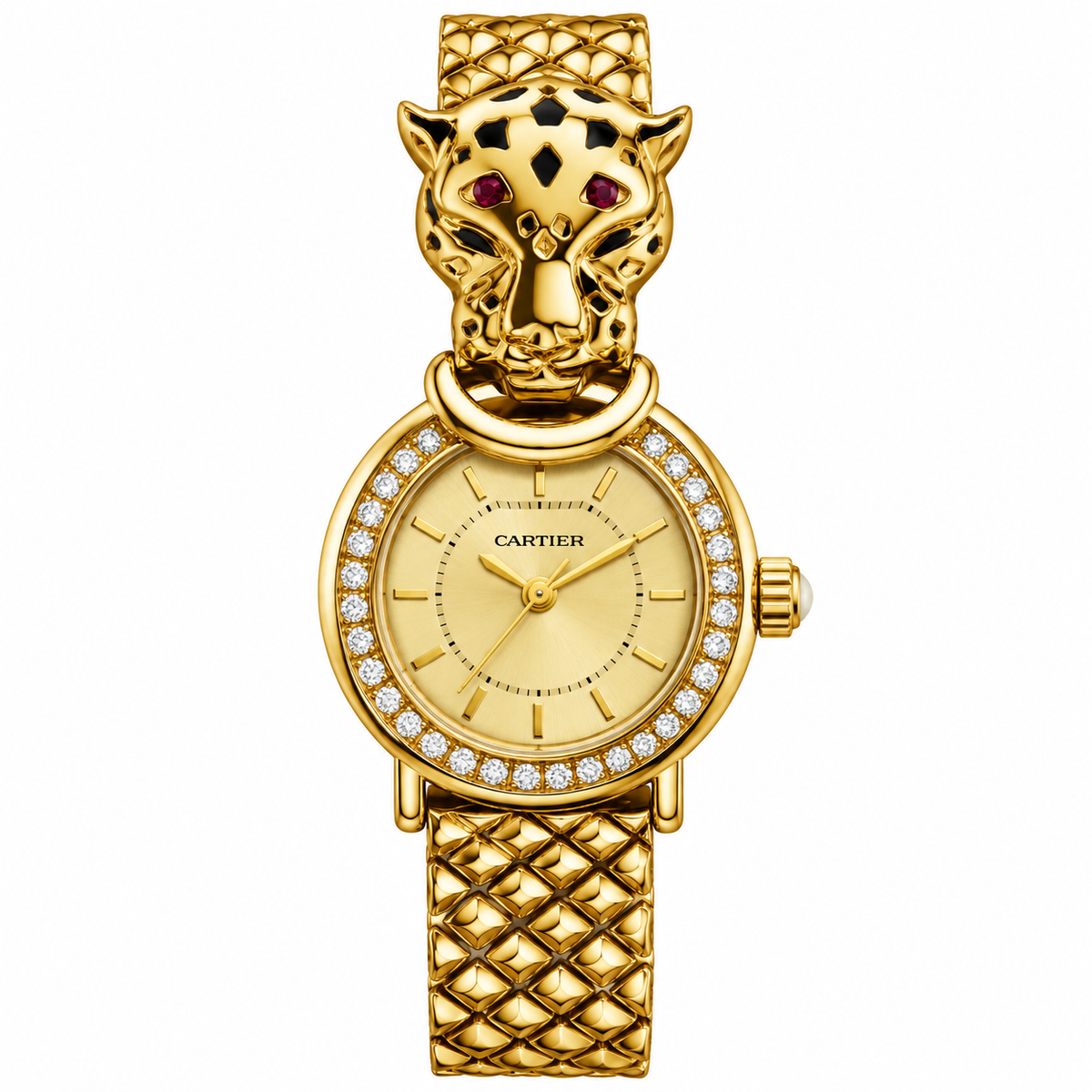 Cartier Panthère – Gold Diamond Bezel Red Eyes