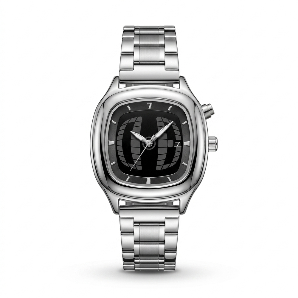 Pintime Mens Retro – Silver Black