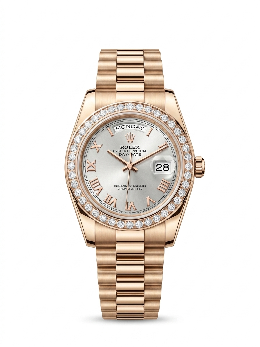 Rolex Day-Date – Rose Gold White (For Her)