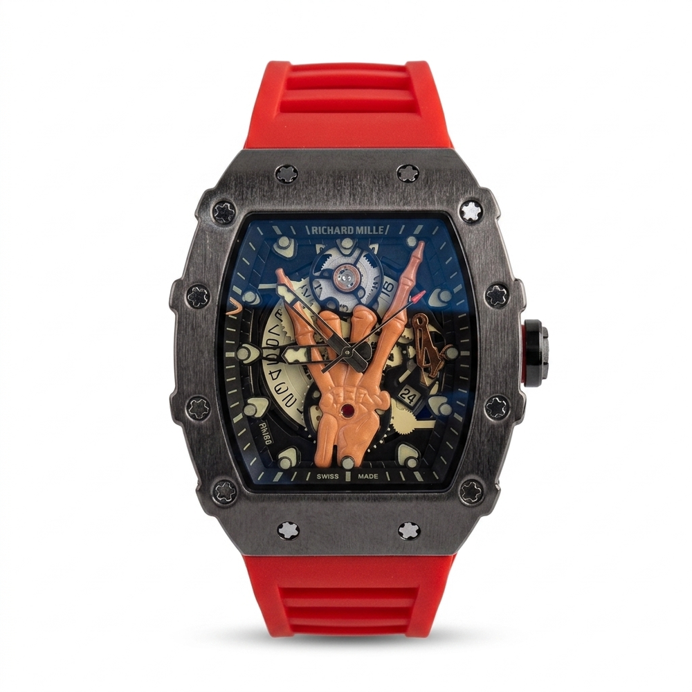 Richard Mille Hand Skeleton – Red Black