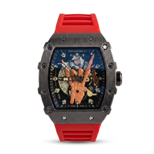 Richard Mille Hand Skeleton – Red Black