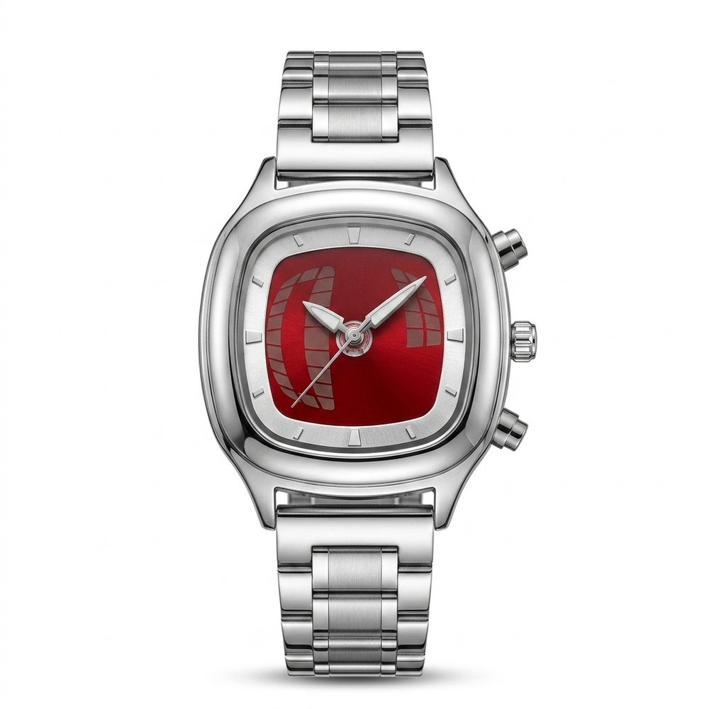 Pintime Mens Retro – Silver Red