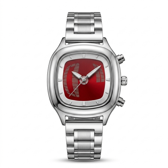 Pintime Mens Retro – Silver Red