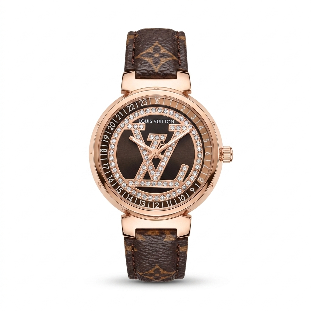 Louis Vuitton Tambour - Rose Gold Brown