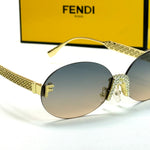 Fendi Crystal Oval V3 – Gold Blue Gradient