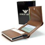 Armani Leather Vertical Wallet – Brown