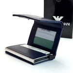 Armani Leather Vertical Wallet – Navy