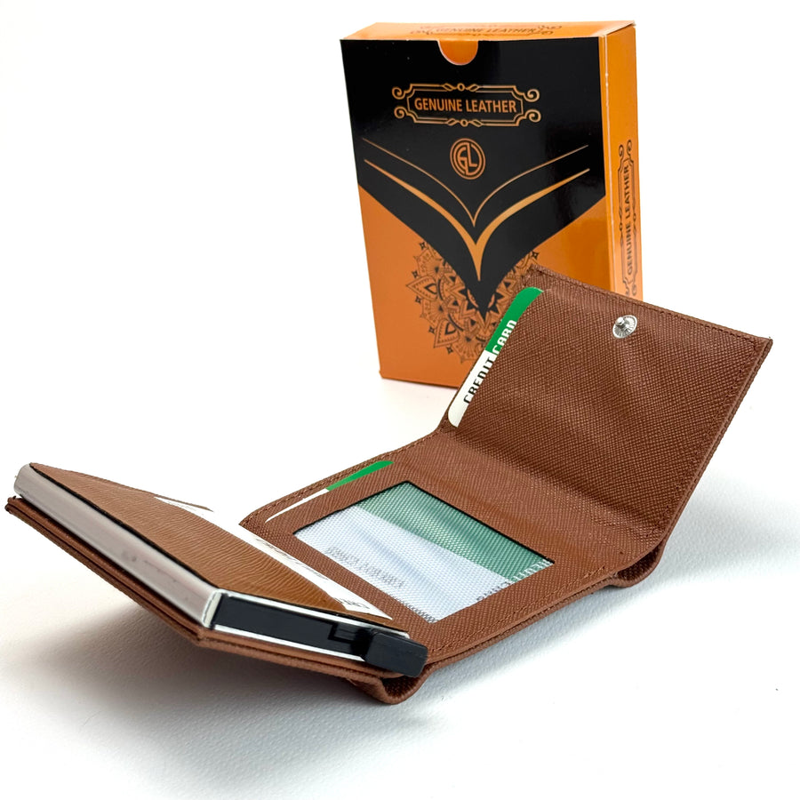 Lacoste Leather Card Holder – Brown