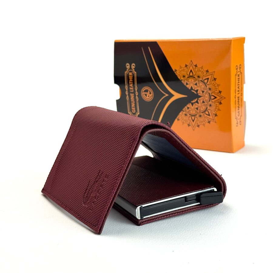 Lacoste Leather Vertical Wallet – Burgundy