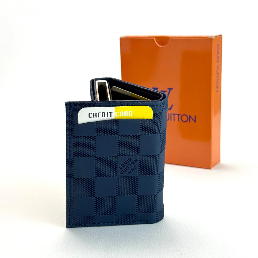 Louis Vuitton Damier Vertical Wallet – Navy Blue