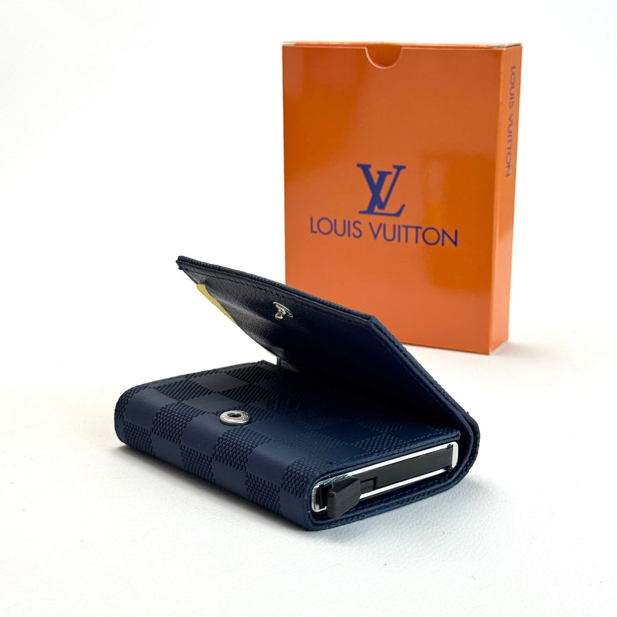 Louis Vuitton Damier Vertical Wallet – Navy Blue